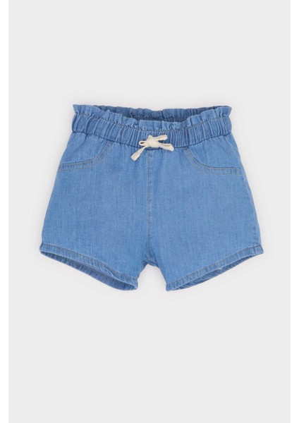 Kız Bebek Beli Lastikli Jean Şort E5245A525SM
