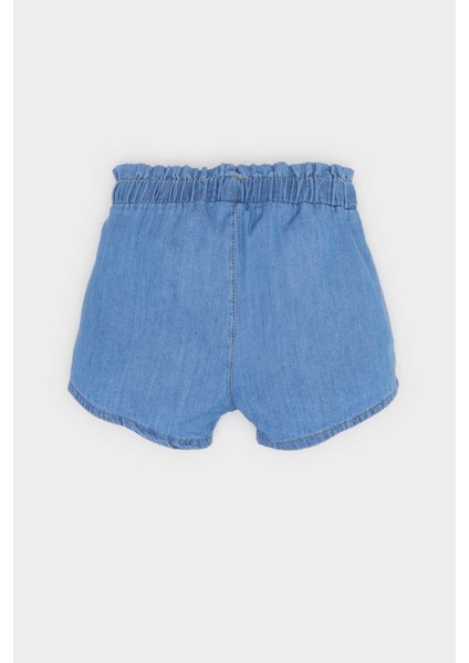 Kız Bebek Beli Lastikli Jean Şort E5245A525SM