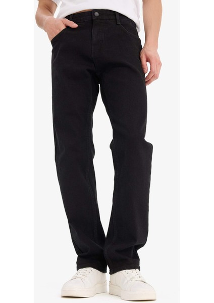 Sergio Regular Fit Normal Kalıp Normal Bel Boru Paça Siyah Jean Pantolon E1933AX25SP
