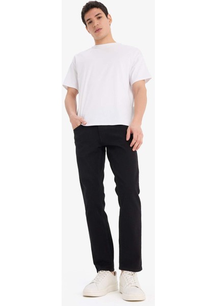 Pedro Slim Fit Dar Kalıp Normal Bel Dar Paça Siyah Jean Pantolon E1928AX25SP fiyatları