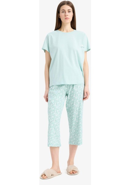 Pijama Takımı Kısa Kollu Üst Esnek Belli Kapri Altı-Fall in Love E0263AX25SP