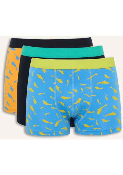 Regular Fit Hayvan Baskılı 3'lü Boxer W9686AZ25SM