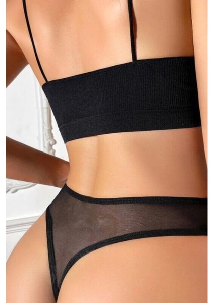 Taş Detaylı Dantel Tanga