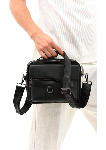 Hakiki Deri Uzun Askılı Çapraz Omuz ve Erkek El Çantası