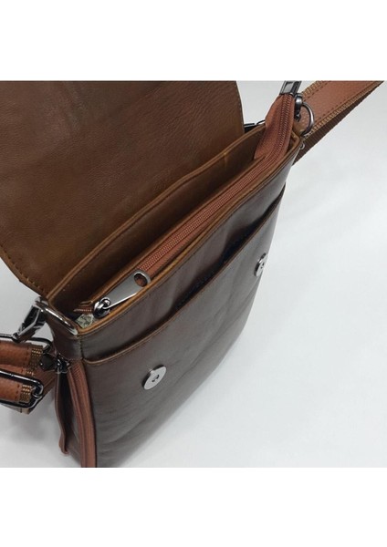 Altı Fermuarlı Hakiki Deri Omuz Çantası modelleri