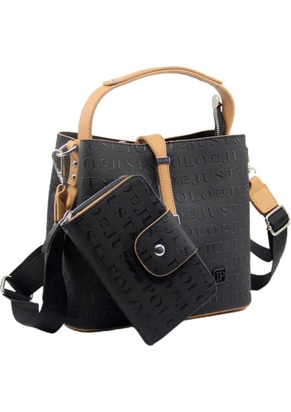 Kilit Detaylı Kadın Kartlık ve Omuz Çanta Kombini MDS4002-1005