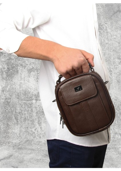 Erkek Çelik Kasalı El ve Omuz Telefon Bölmeli Çanta 7550