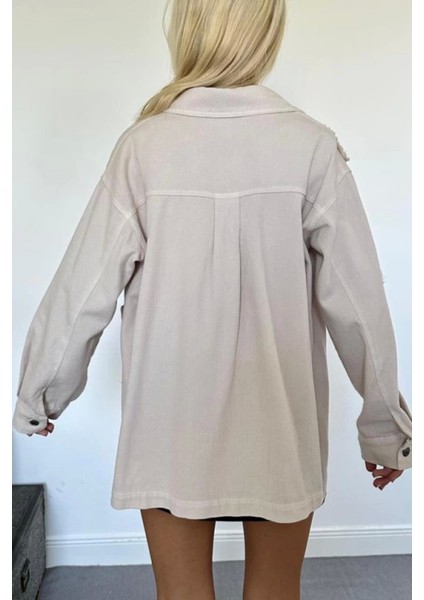 Gabardin Arma Detaylı Gömlek Ceket