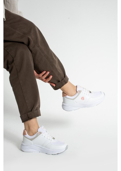 Nesra Kadın Günlük Beyaz Pudra Spor Ayakkabı fırsatları