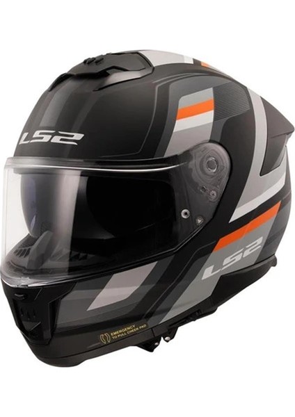 Kask Ls2 Stream 2 Vintage Mat Siyah Gri-Beyaz Kırmızı