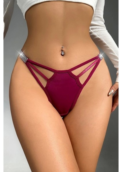 Bordo Taş Detaylı Şık Tanga fiyatları