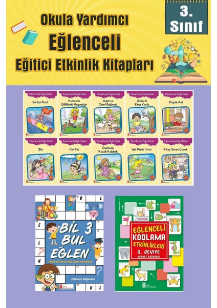 3.sınıflar Için Okumayı Sevdiren 10 Lu Hikaye Seti -Bil Bul Eğlen-Kodlama 6 (Okulda Evde Tatilde)