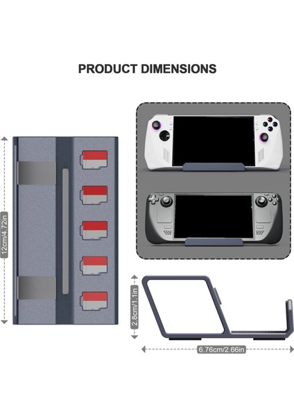 Rog Ally El Tipi Masaüstü Alüminyum Alaşımlı Stand Steamdeck/switch Cep Telefonu Taşınabilir Basit Stand, Gri (Yurt Dışından) indirimleri