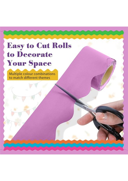 Sınıf Için 6 Rulo 198 Ft Pano Kenarlıkları, Kağıt Rulosu Taraklı Kenarlıklar, Sınıf Dekoru, Ev Dekoru, Parti (Yurt Dışından) fırsatları