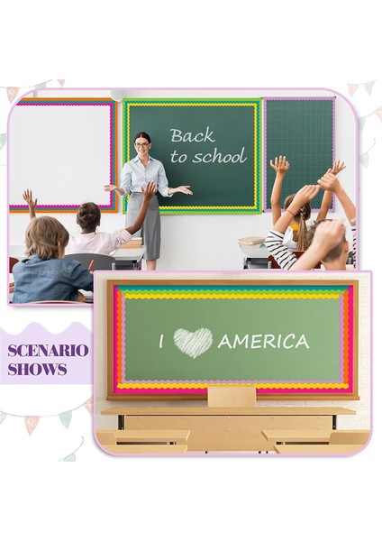 Sınıf Için 6 Rulo 198 Ft Pano Kenarlıkları, Kağıt Rulosu Taraklı Kenarlıklar, Sınıf Dekoru, Ev Dekoru, Parti (Yurt Dışından) indirimleri