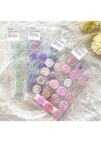 4 Yaprak Balmumu Mühür Damga Etiketleri Kendin Yap Scrapbooking Günlük Planlayıcı Süslemeler Kırtasiye Zarf Sızdırmazlık Etiketleri (Yurt Dışından)