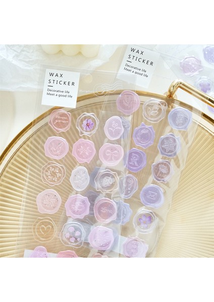 4 Yaprak Balmumu Mühür Damga Etiketleri Kendin Yap Scrapbooking Günlük Planlayıcı Süslemeler Kırtasiye Zarf Sızdırmazlık Etiketleri (Yurt Dışından)