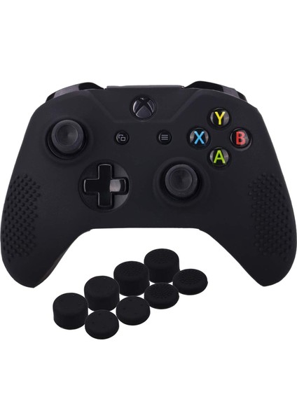 Microsoft Xbox One x ve Xbox One S Denetleyicisi Için Çivili Silikon Kapak Kılıfı x 1 Pro Başparmak Sapları ile 8 Parça (Siyah) (Yurt Dışından)