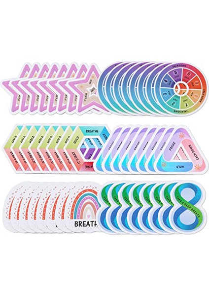 48 Adet Sakin Çıkartmalar Kaygı Duyusal Çıkartmalar, 6 Stil Fidget Dokunsal Pürüzlü Dokulu Şeritler, Yeniden Kullanılabilir Duyusal Şeritler (Yurt Dışından)