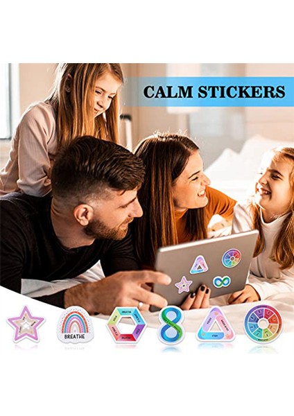 48 Adet Sakin Çıkartmalar Kaygı Duyusal Çıkartmalar, 6 Stil Fidget Dokunsal Pürüzlü Dokulu Şeritler, Yeniden Kullanılabilir Duyusal Şeritler (Yurt Dışından)