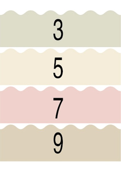 4 Rulo Morandi Renkli Dalgalı Kenar Sticker Sınıf Panosu Dekorları Pano Bordürü Hassas Bordür Süslemesi B (Yurt Dışından)
