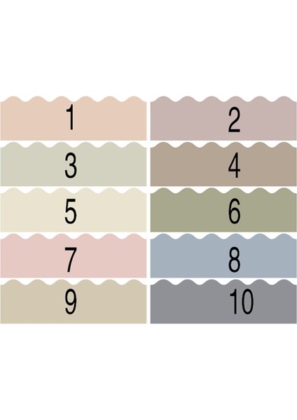 4 Rulo Morandi Renkli Dalgalı Kenar Sticker Sınıf Panosu Dekorları Pano Bordürü Hassas Bordür Süslemesi B (Yurt Dışından)