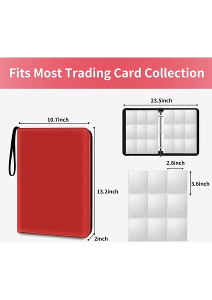 Koleksiyon Kartı Bağlayıcı 900 Cepli, 9 Cepli Kart Koleksiyonu Bağlayıcı, Oyun/futbol/beyzbol Kartı Için Kırmızı (Yurt Dışından) indirimleri
