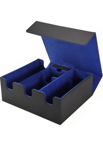 Ticaret Kartları Için Kart Saklama Kutusu, Mtg, Yugioh ve Spor Kartları Için Manyetik Kapatmalı Tcg Saklama Kutusu Siyah+Mavi (Yurt Dışından)