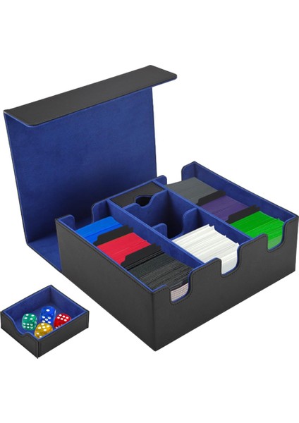 Ticaret Kartları Için Kart Saklama Kutusu, Mtg, Yugioh ve Spor Kartları Için Manyetik Kapatmalı Tcg Saklama Kutusu Siyah+Mavi (Yurt Dışından) fiyatları