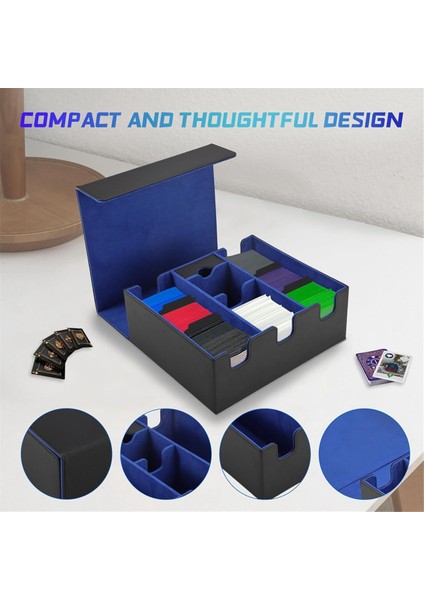 Ticaret Kartları Için Kart Saklama Kutusu, Mtg, Yugioh ve Spor Kartları Için Manyetik Kapatmalı Tcg Saklama Kutusu Siyah+Mavi (Yurt Dışından) modelleri