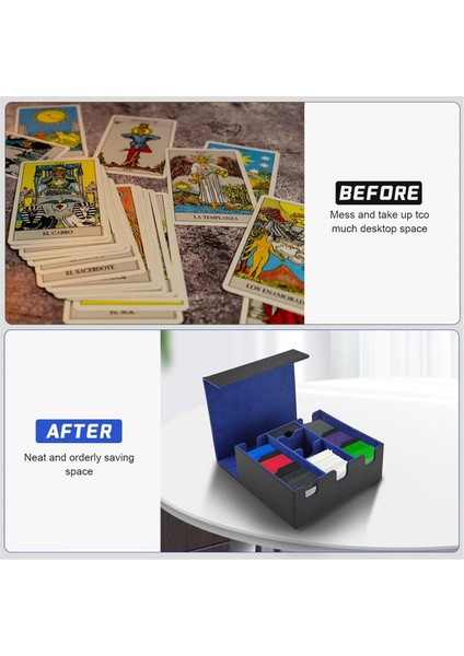 Ticaret Kartları Için Kart Saklama Kutusu, Mtg, Yugioh ve Spor Kartları Için Manyetik Kapatmalı Tcg Saklama Kutusu Siyah+Mavi (Yurt Dışından) indirimleri