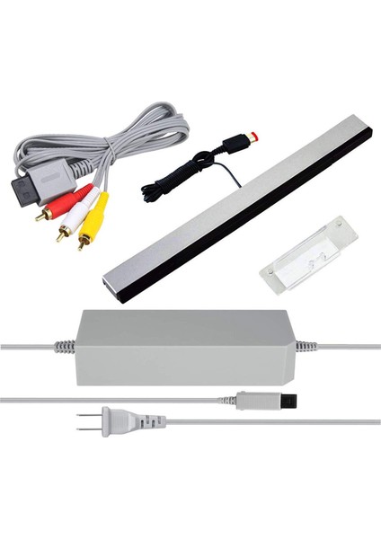 3'ü 1 Arada Kablolu Hareket Sensörü Çubuğu + Ac Güç Kaynağı Adaptör Kablosu + Nintendo Wii Abd Fişi Için Kompozit Ses Video Kablosu (Yurt Dışından)