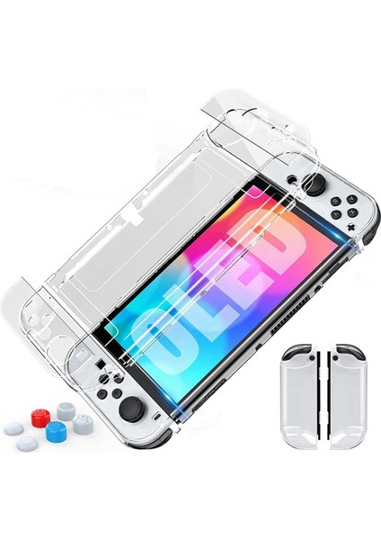 Nintendo Switch OLED Modeli Için Takılabilir Kılıf, Joy-Con Switch OLED Için Başparmak Kapaklı Şeffaf Pc Koruyucu Kılıf Kapağı (Yurt Dışından) modelleri