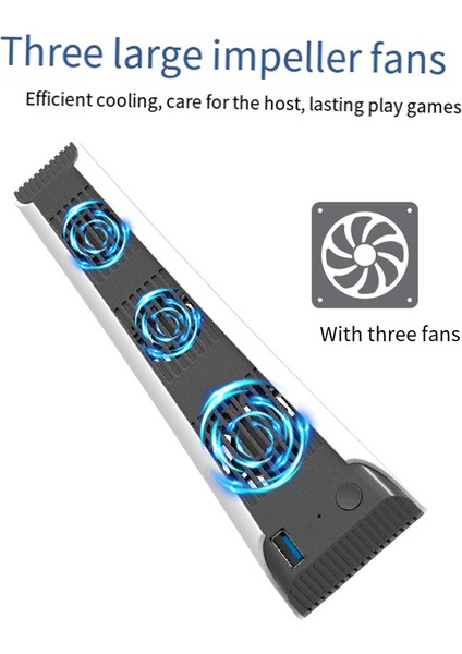 Ps5 Konsolu Için Soğutma Fanı Soğutucu Fan 3 Playstation 5 Radyatörü Için Sessiz Fan Sıcaklık Kontrolü (Yurt Dışından)
