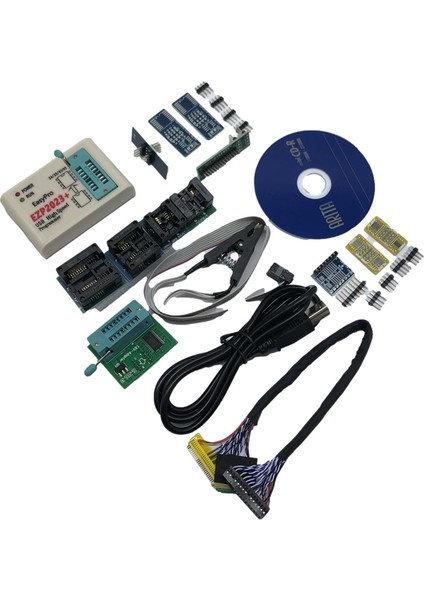 EZP2023 USB Spı Programcı Tam Set + 12 Adaptör Desteği 24 25 93 95 Windows Için Eeprom Flash Bios EZP2019'DAN Daha Iyi (Yurt Dışından)
