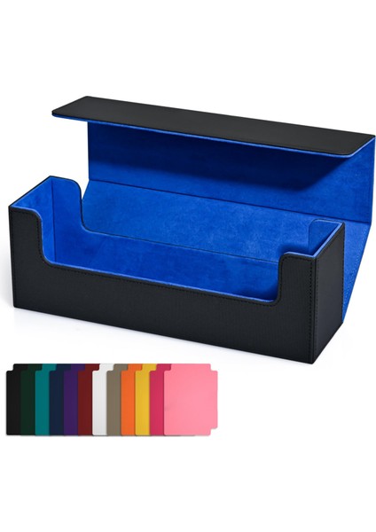 Ticaret Kartları Için Kart Saklama Kutusu, Pu Kart Destesi Kutusu, Manyetik Oyun Kartları Için Manyetik Kapatmalı Kart Tutucu Mavi+Siyah (Yurt Dışından) fiyatları