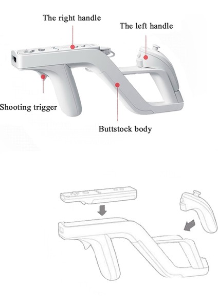 Adet Zapper Oyun Tutucusu Nintendo Wii Uzaktan Sağ Sol Denetleyici Wii Zapper Oyun Aksesuarları (Yurt Dışından) fiyatları