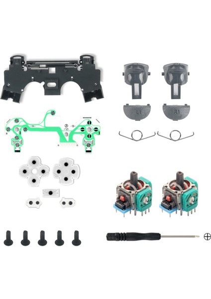 Ps4 Oyun Konsolu Için 3D Joystick Seti Jds 040 L1 R1 L2 R2 Tetik Düğmesi Iletken Kauçuk Iletken Film Esnek Kablo (Yurt Dışından)