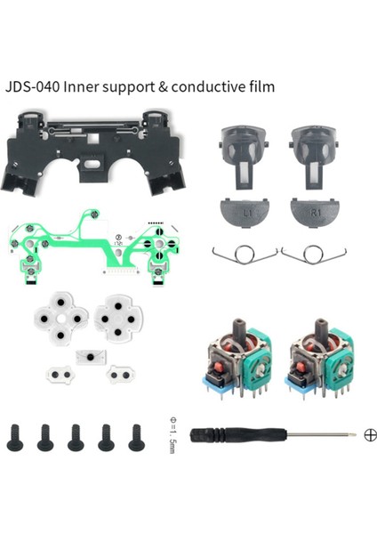 Ps4 Oyun Konsolu Için 3D Joystick Seti Jds 040 L1 R1 L2 R2 Tetik Düğmesi Iletken Kauçuk Iletken Film Esnek Kablo (Yurt Dışından)