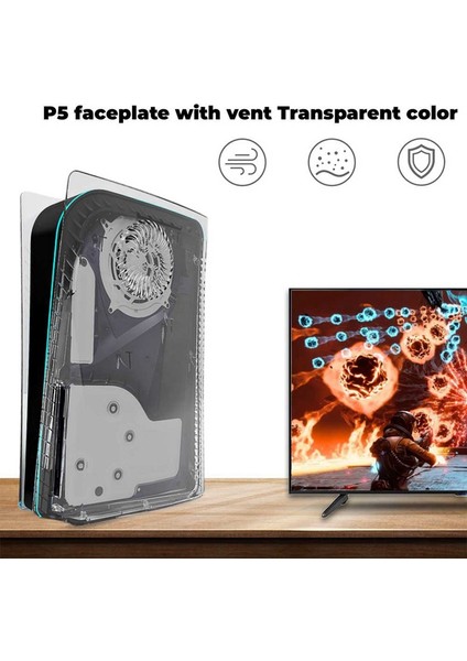 Kabuk Ps5 Disk Sürümü Şeffaf Şeffaf Ön Kapak Soğutma Delikleri Oyun Konsolu Sert Yedek Kabuk Yan Kapak (Yurt Dışından) indirimleri