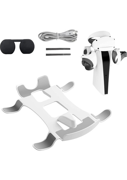 Vr Kulaklık Standı Braketi Kontrolörleri Psvr 2 Için Tutucu Lens Kapağı, Playstation Vr2 Denetleyicisi Için 2 In1 Şarj Kablosu (Yurt Dışından)