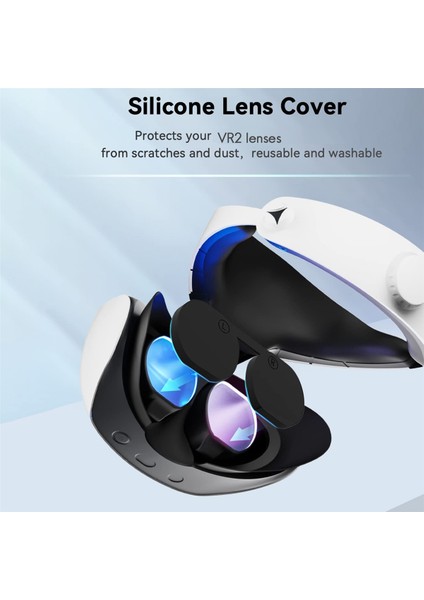 Vr Kulaklık Standı Braketi Kontrolörleri Psvr 2 Için Tutucu Lens Kapağı, Playstation Vr2 Denetleyicisi Için 2 In1 Şarj Kablosu (Yurt Dışından)