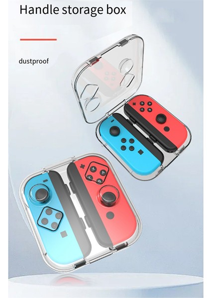 Switch/oled Joy-Cons Için Şeffaf Saklama Kutusu Sap Saklama Kutusu Toz Geçirmez Yüksek Geçirgenlik Sap Saklama Beyaz (Yurt Dışından)