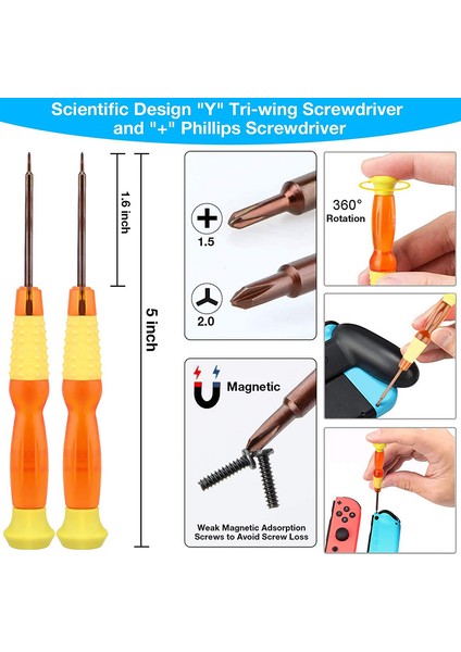 Joycon Joystick Değiştirme için 2'li Paket, Nintendo Switch için Analog Başparmak Çubuğu Joy Con Tamir Kiti, Çapraz Tornavida ile (Yurt Dışından) indirimleri