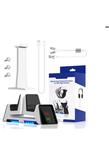 Ps5 Vr2 Için Manyetik Emme Taşınabilir Şarj Standı Kolu Koltuk Için Işık ile Saklayabilir Gözlük Kulaklık (Yurt Dışından)