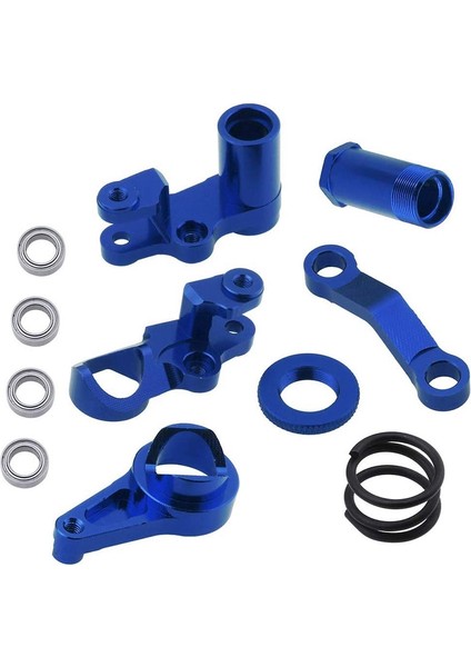 Traxxas 1/10 Slash 4x4 Hop-Up Yükseltme Parçaları Için Rulmanlı Alüminyum Direksiyon Zil Krankları ve Servo Koruyucu Seti Lacivert (Yurt Dışından)