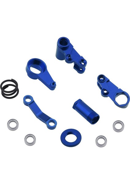 Traxxas 1/10 Slash 4x4 Hop-Up Yükseltme Parçaları Için Rulmanlı Alüminyum Direksiyon Zil Krankları ve Servo Koruyucu Seti Lacivert (Yurt Dışından)