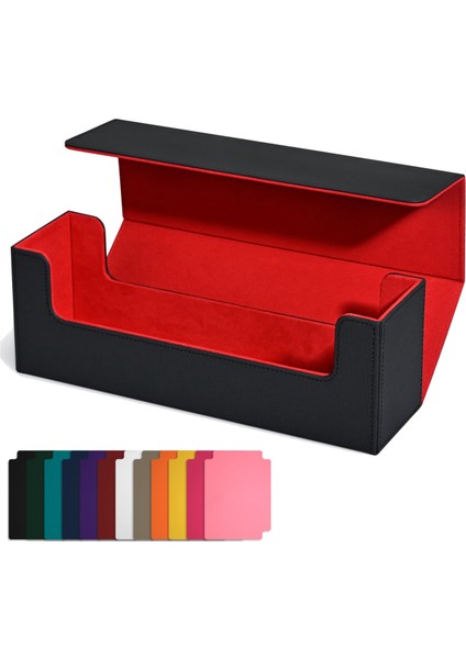 Ticaret Kartları Için Kart Saklama Kutusu, Pu Kart Destesi Kutusu, Manyetik Oyun Kartları Için Manyetik Kapatmalı Kart Tutucu Siyah+Kırmızı (Yurt Dışından) fırsatları