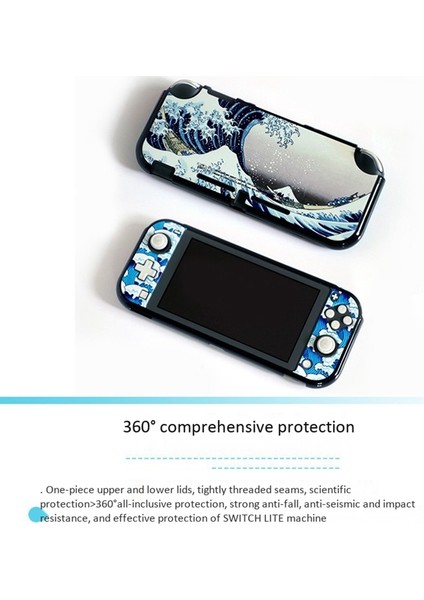 Nintendo Switch Lite Için Koruyucu Kabuk, Tam Kapak Üst ve Alt Kapak Boyalı Kabuk SX-117 Ukiyo-E Deniz Dalgaları (Yurt Dışından) modelleri