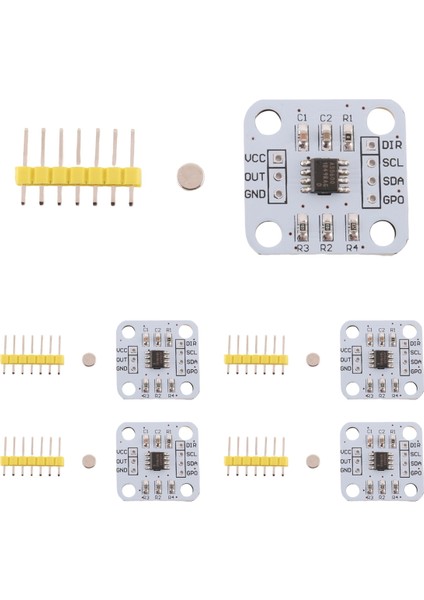 5 Adet AS5600 Manyetik Kodlayıcı Manyetik Indüksiyon Açısı Ölçüm Sensörü Modülü 12BIT Yüksek Hassasiyetli (Yurt Dışından)